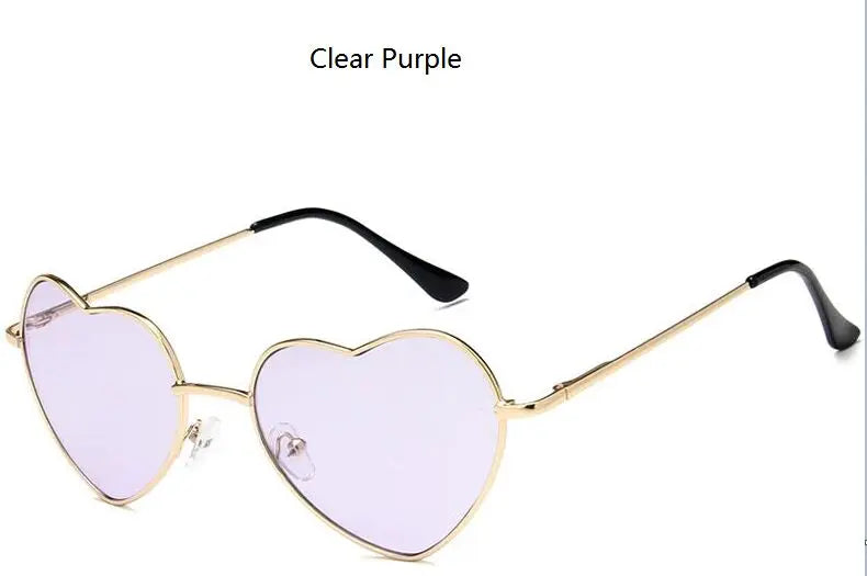 Heart Shaped Sunglasses metal Women Brand Designer Fashion LOVE Clear Ocean Lenses Sun Glasses Oculos UV400