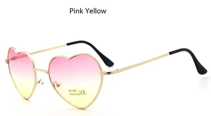 Heart Shaped Sunglasses metal Women Brand Designer Fashion LOVE Clear Ocean Lenses Sun Glasses Oculos UV400