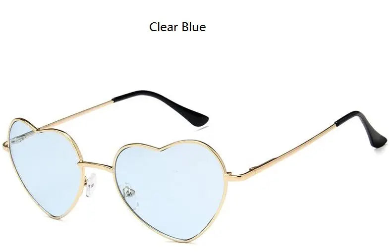 Heart Shaped Sunglasses metal Women Brand Designer Fashion LOVE Clear Ocean Lenses Sun Glasses Oculos UV400