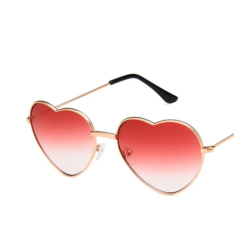 Heart Shaped Sunglasses metal Women Brand Designer Fashion LOVE Clear Ocean Lenses Sun Glasses Oculos UV400