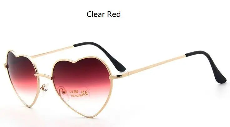 Heart Shaped Sunglasses metal Women Brand Designer Fashion LOVE Clear Ocean Lenses Sun Glasses Oculos UV400
