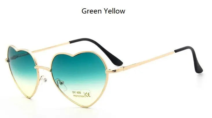 Heart Shaped Sunglasses metal Women Brand Designer Fashion LOVE Clear Ocean Lenses Sun Glasses Oculos UV400