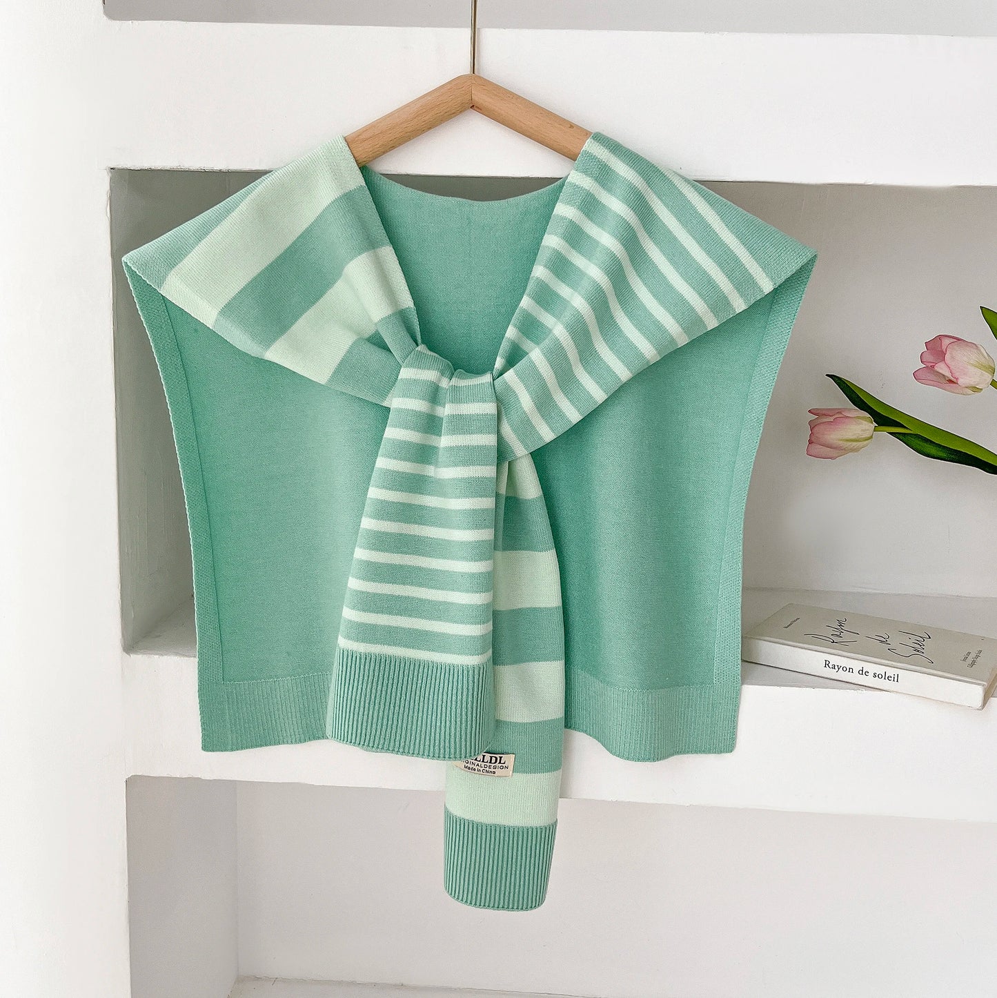 Women's Scarf Latest Design Knitted Preppy Striped Intersect Shawl High-Grade Summer Office Air-Conditioned Room Scarf 2025