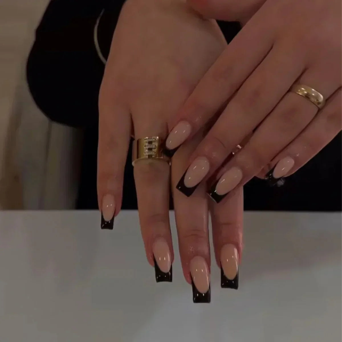 Black and White Press-On Nails