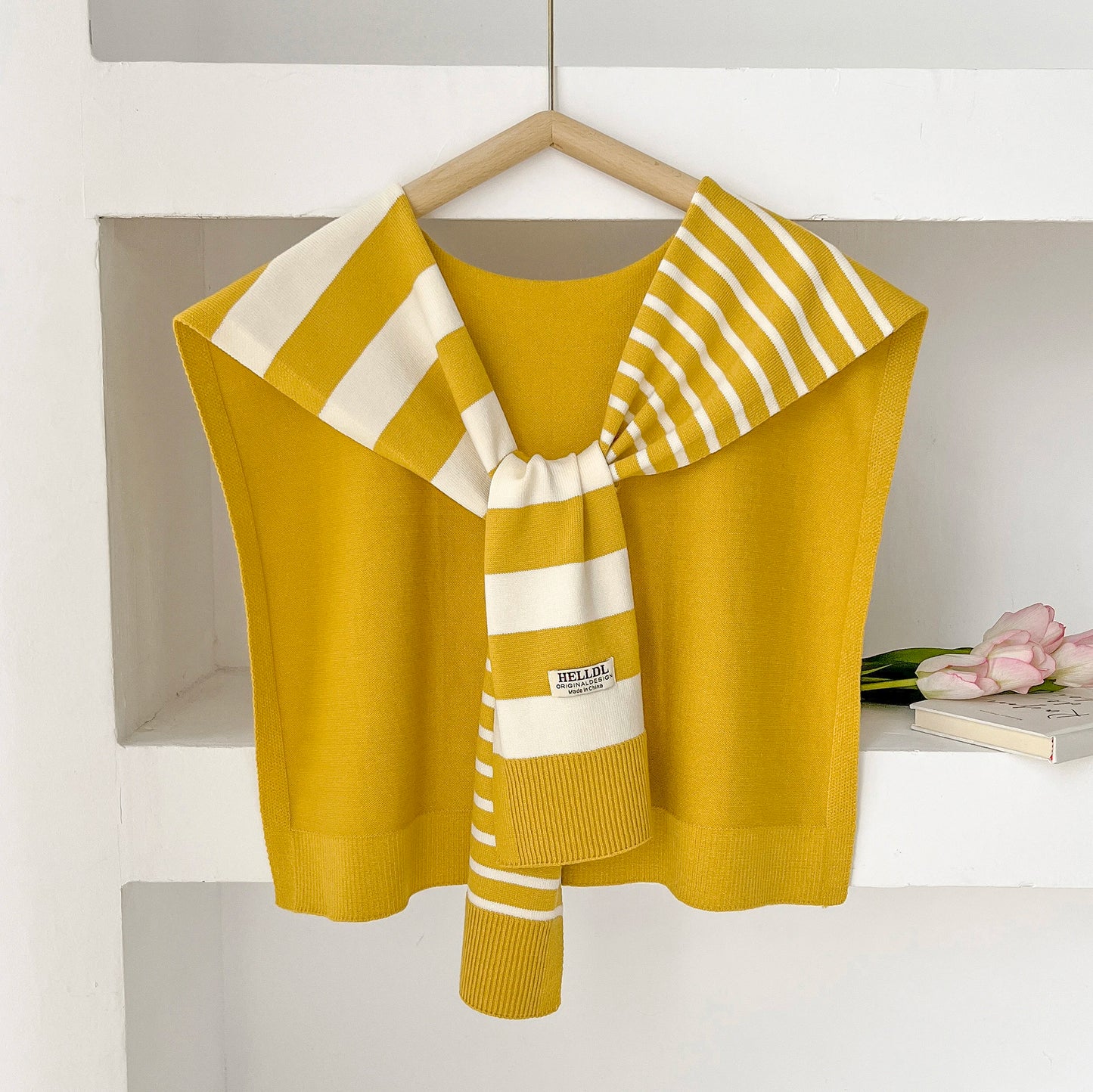 Women's Scarf Latest Design Knitted Preppy Striped Intersect Shawl High-Grade Summer Office Air-Conditioned Room Scarf 2025