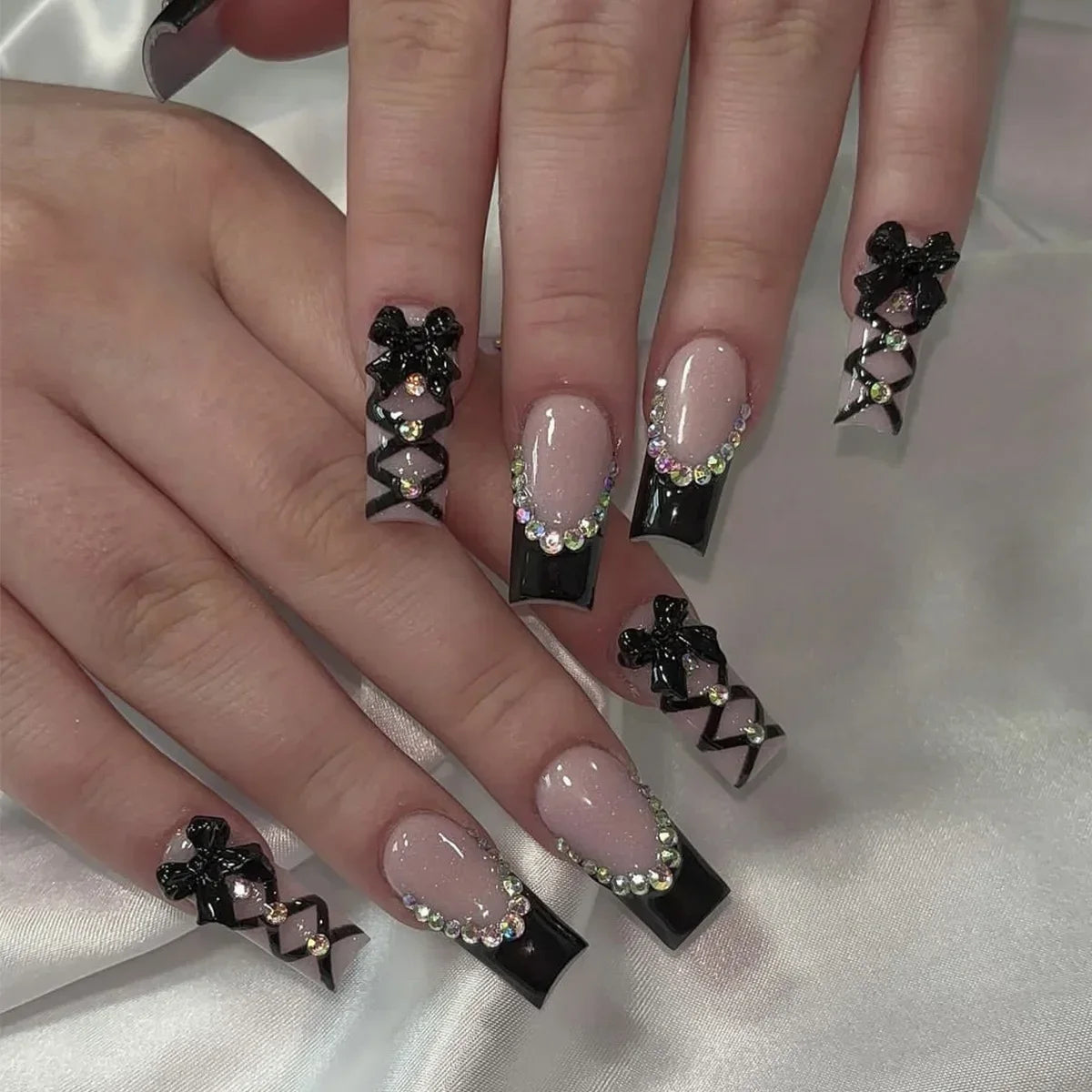 Black and White Press-On Nails