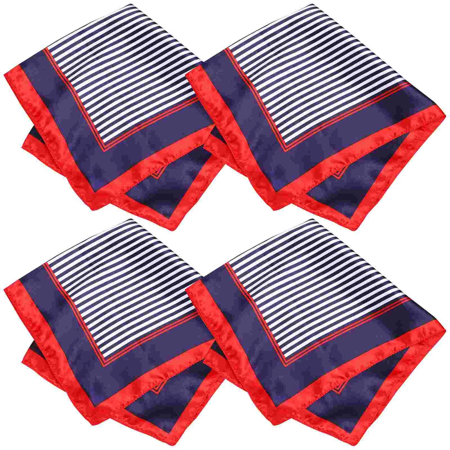 4 Pcs Business Attire Small Scarf Silk Neck for Women Simple Lady Stripe Neckerchief Fashionable Pattern Head