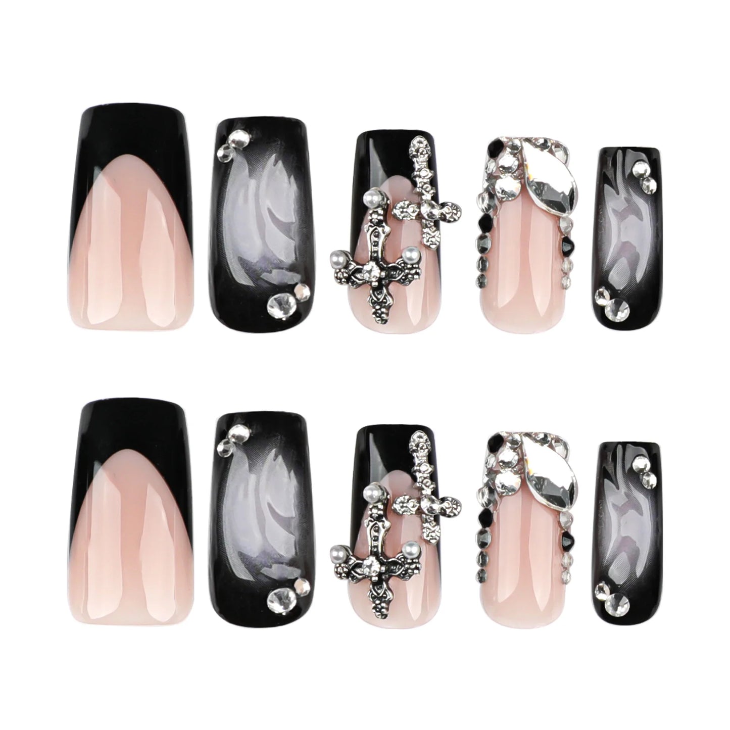 Rhinestone Press-On Nails
