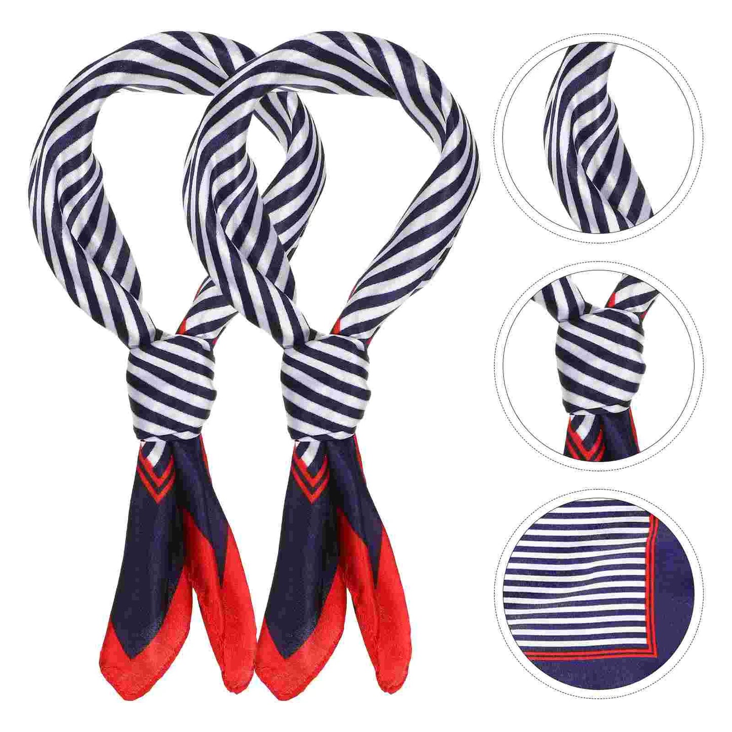 4 Pcs Business Attire Small Scarf Silk Neck for Women Simple Lady Stripe Neckerchief Fashionable Pattern Head