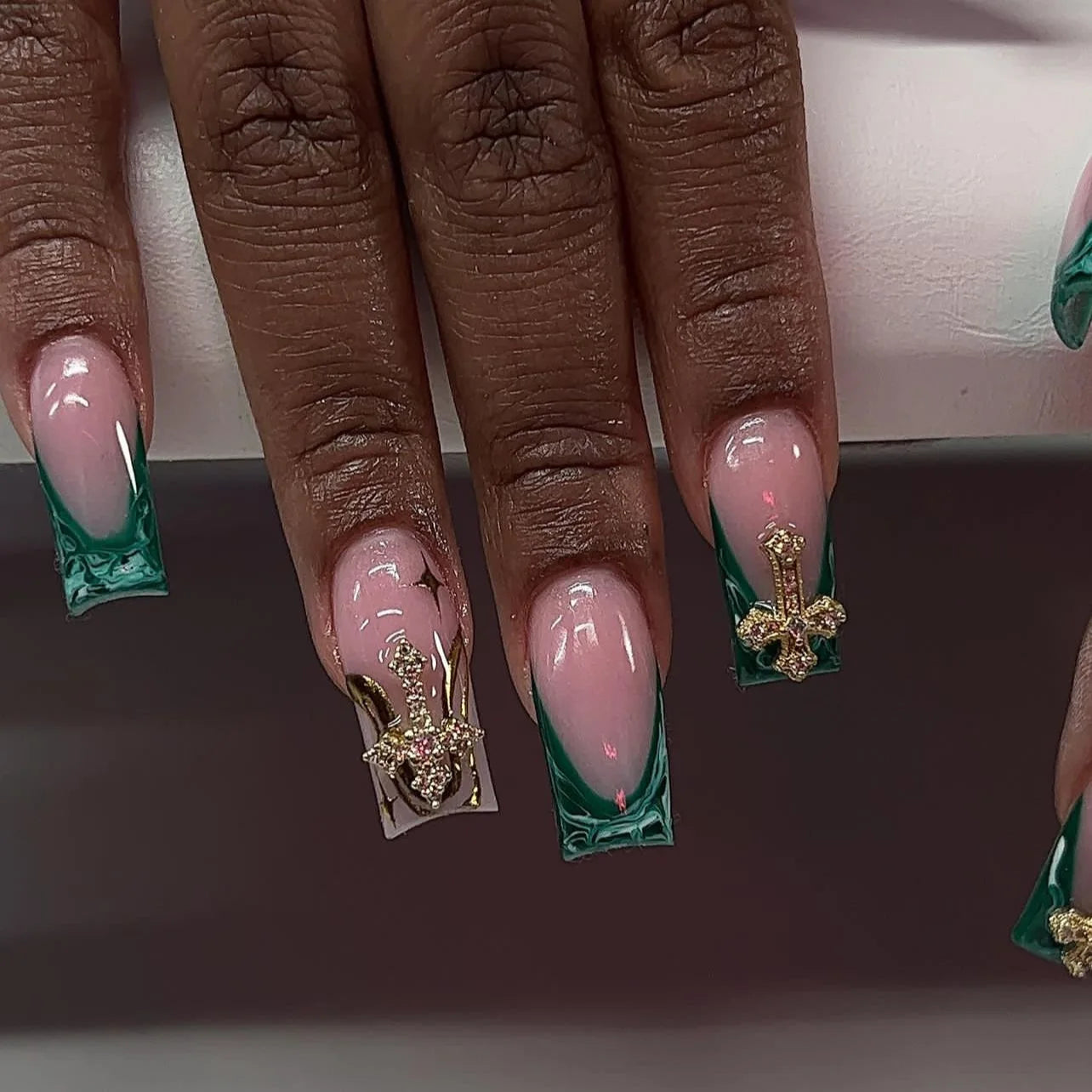 Rhinestone Press-On Nails