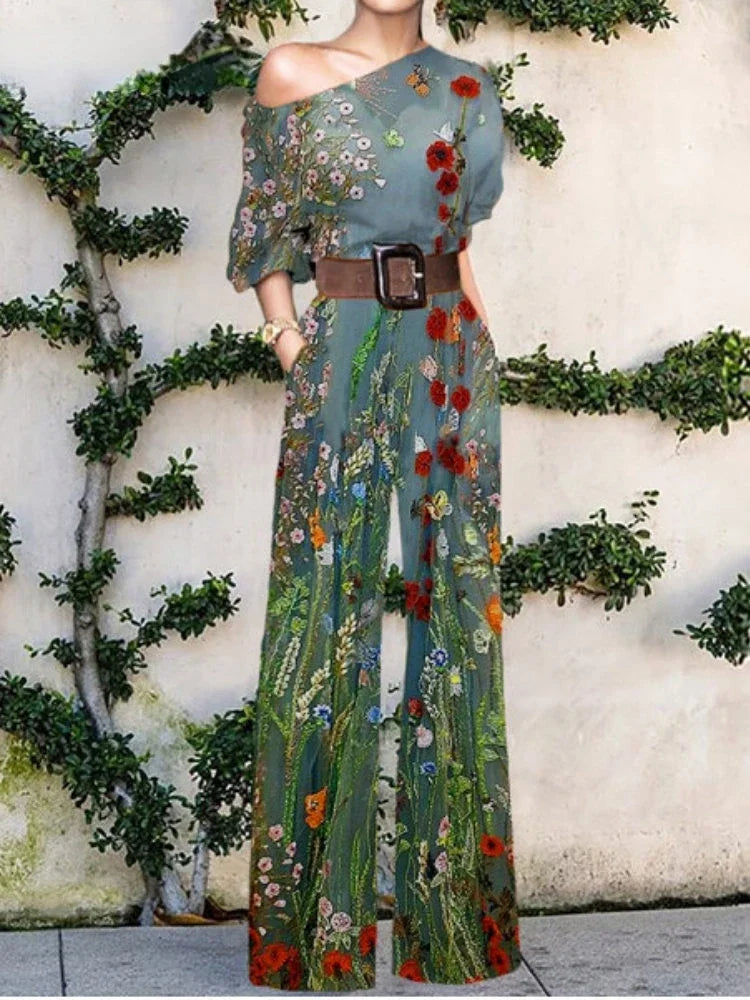 Women Jumpsuits New In Spring Autumn Female Chic Elegant Office Lady Wide Leg Pants Bodysuits Jump Suits for Women One Pieces