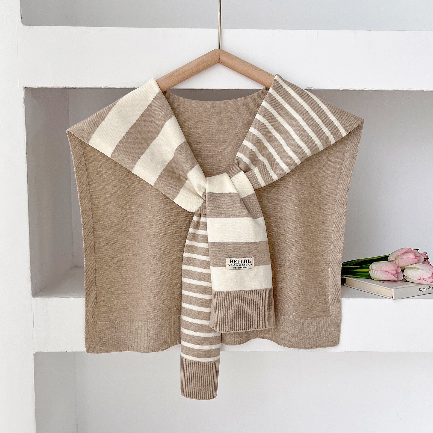 Women's Scarf Latest Design Knitted Preppy Striped Intersect Shawl High-Grade Summer Office Air-Conditioned Room Scarf 2025