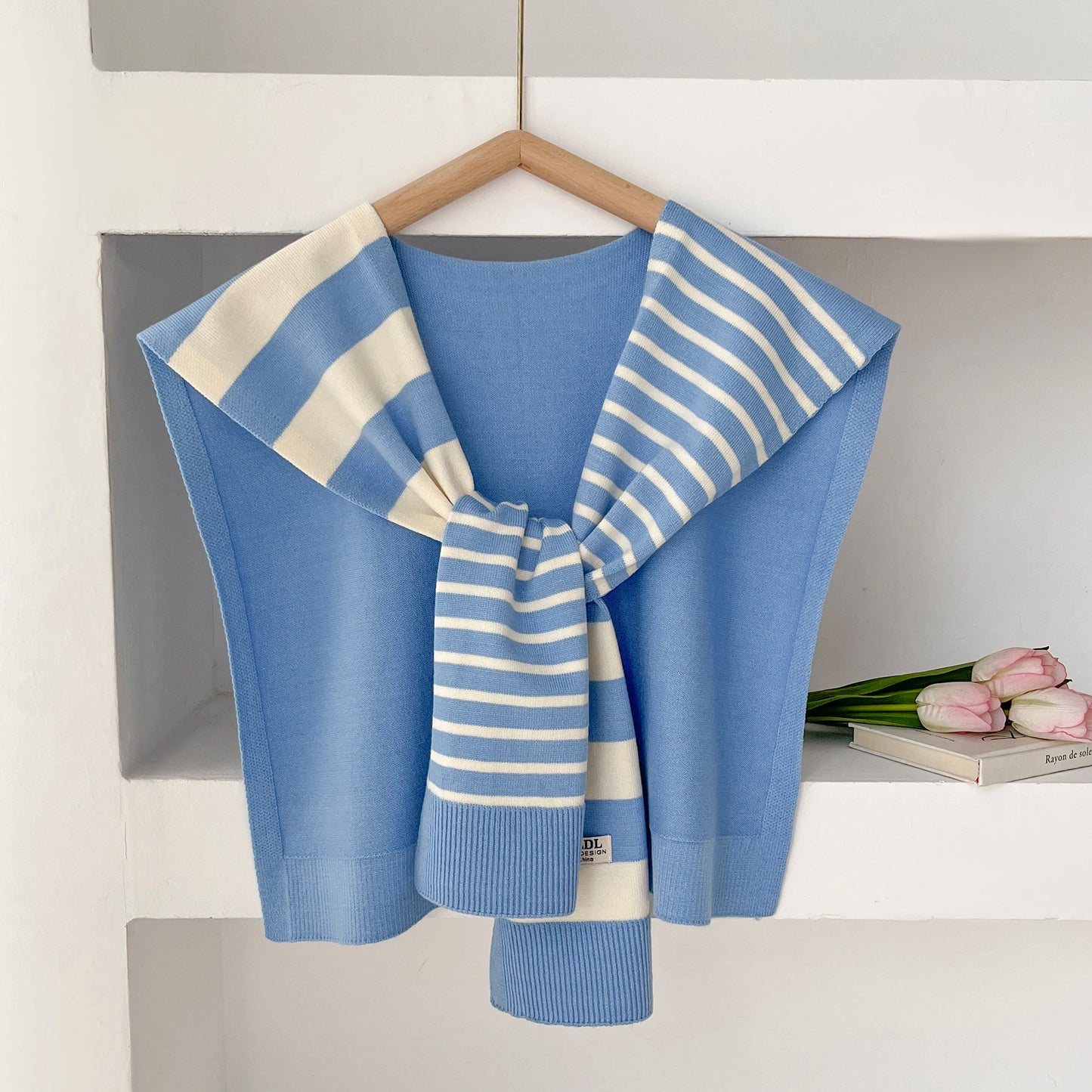 Women's Scarf Latest Design Knitted Preppy Striped Intersect Shawl High-Grade Summer Office Air-Conditioned Room Scarf 2025