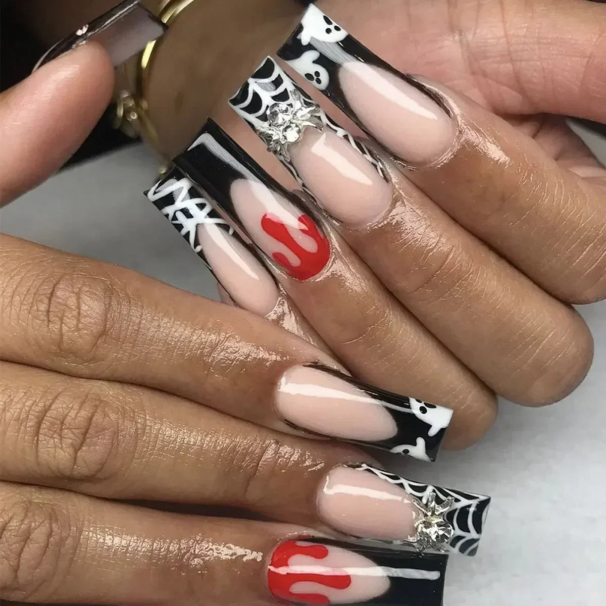 Black and White Press-On Nails