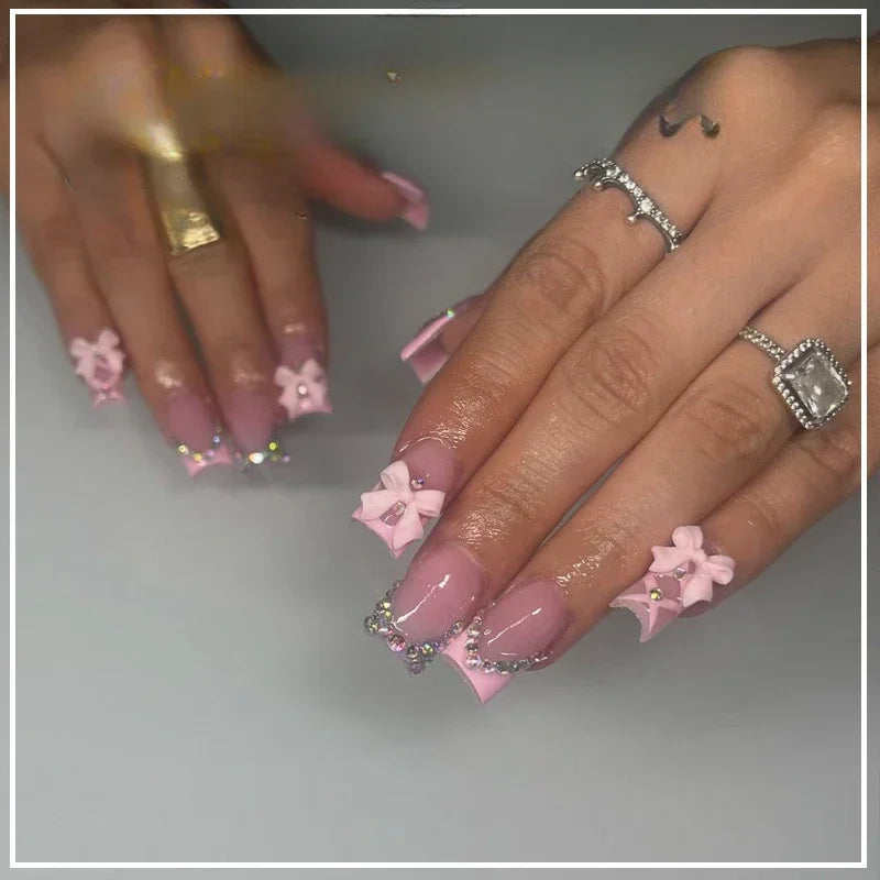 Black and White Press-On Nails