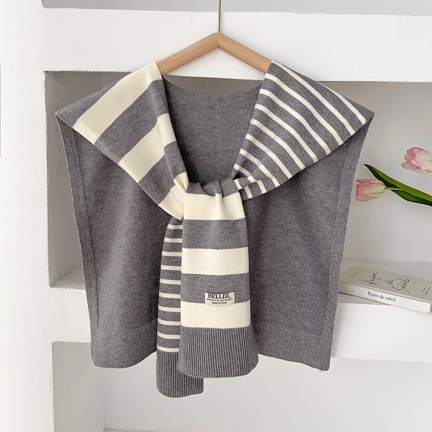 Women's Scarf Latest Design Knitted Preppy Striped Intersect Shawl High-Grade Summer Office Air-Conditioned Room Scarf 2025