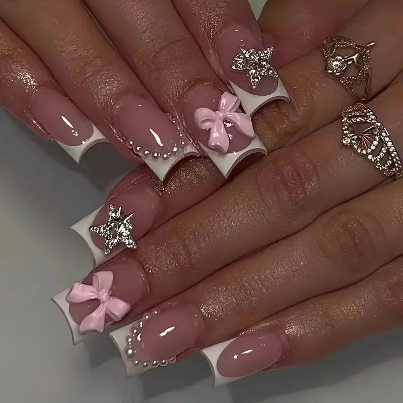 Black and White Press-On Nails