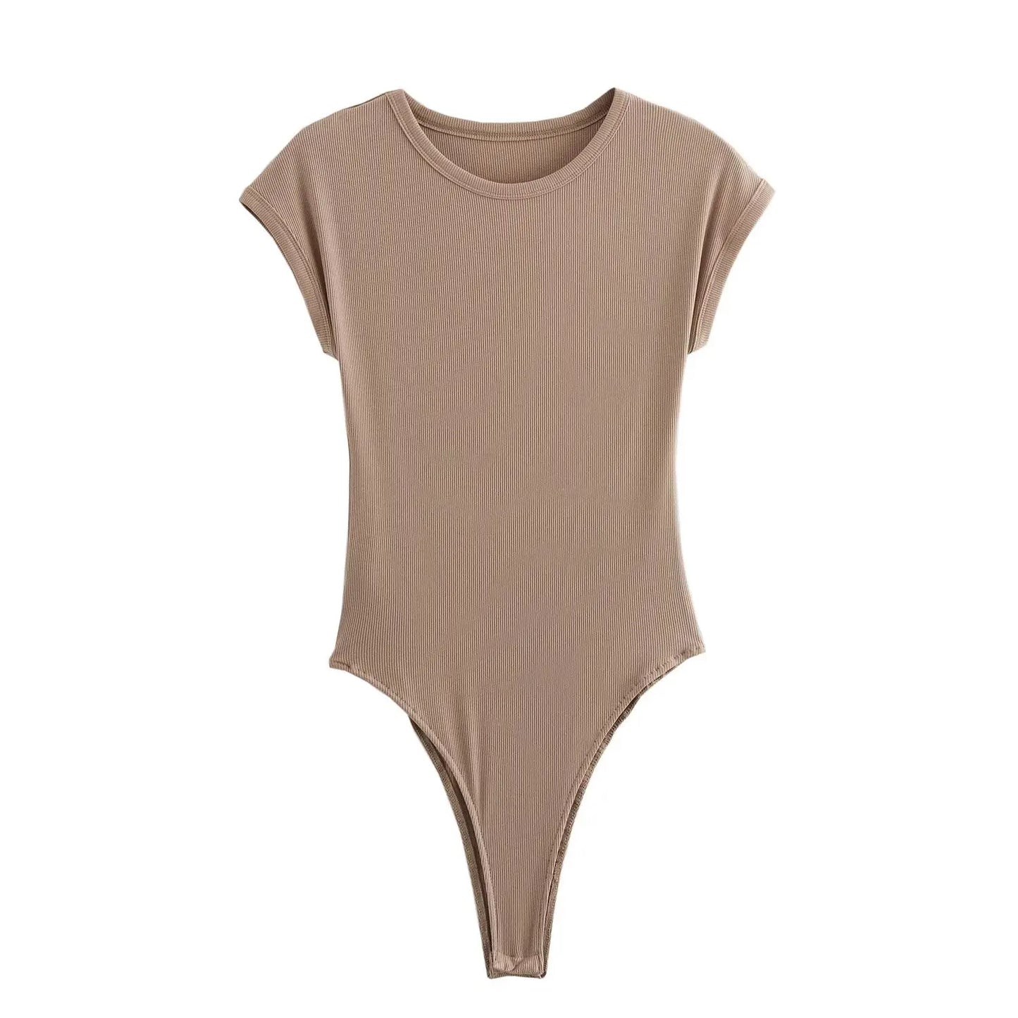 TFMLN Casual Basic Bodysuit For Women Summer New Short Sleeve Woman Simple Top Chic Bodycon Jumpsuit Romper Ladies 2025