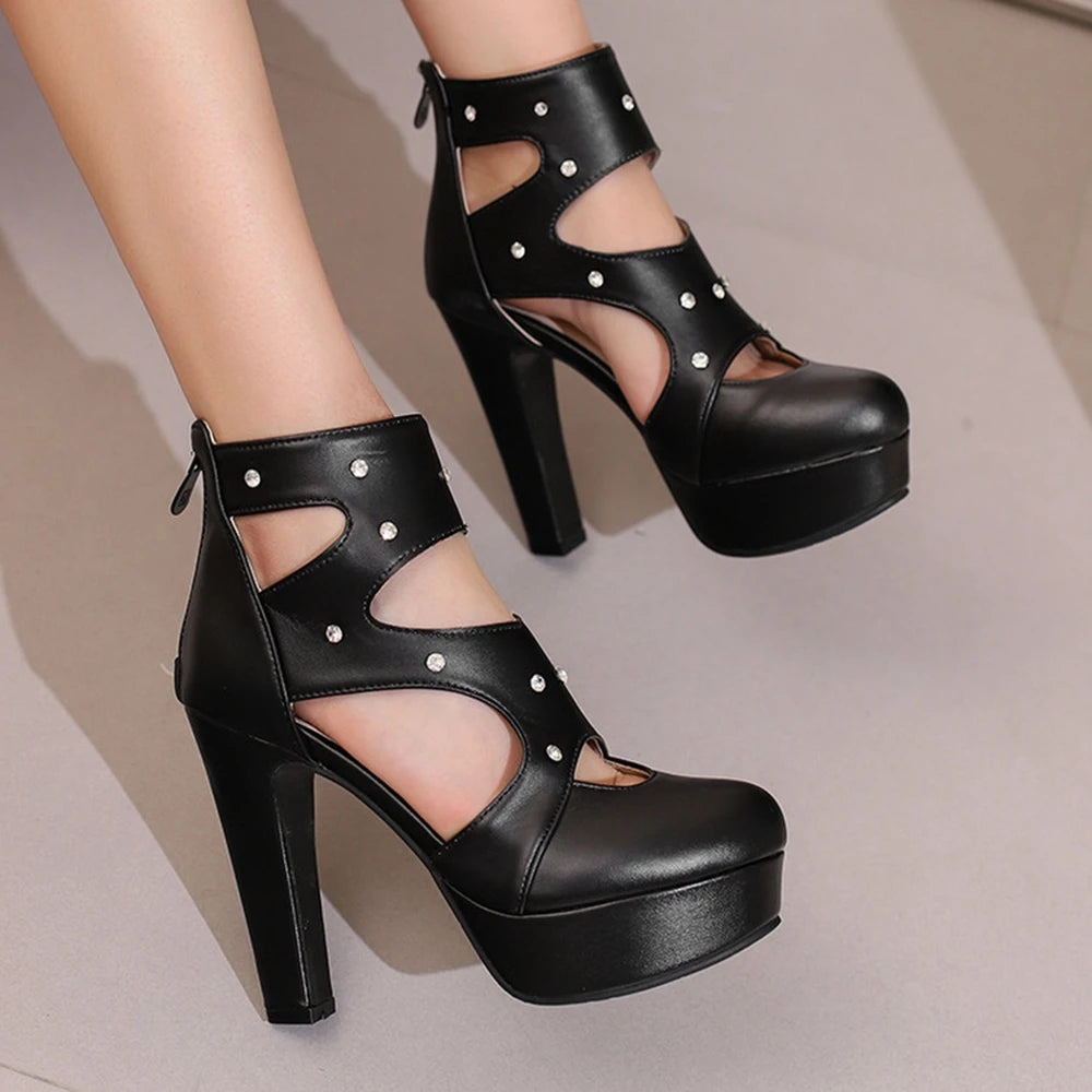 2025 New Summer Platform High Heels Sandals Women Sexy Peep Toe Pumps Fashion Ladies Party Pole Dance Shoes Plus Size 50 338-70
