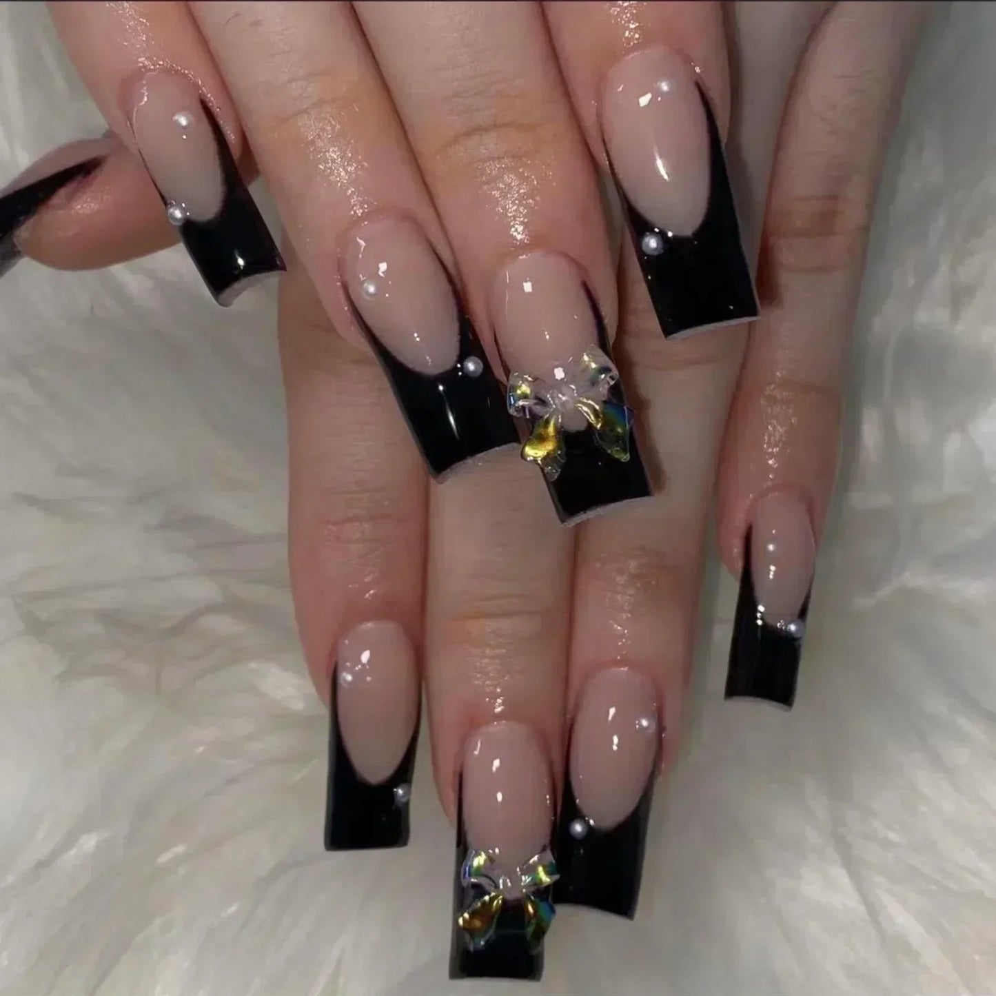 Black and White Press-On Nails