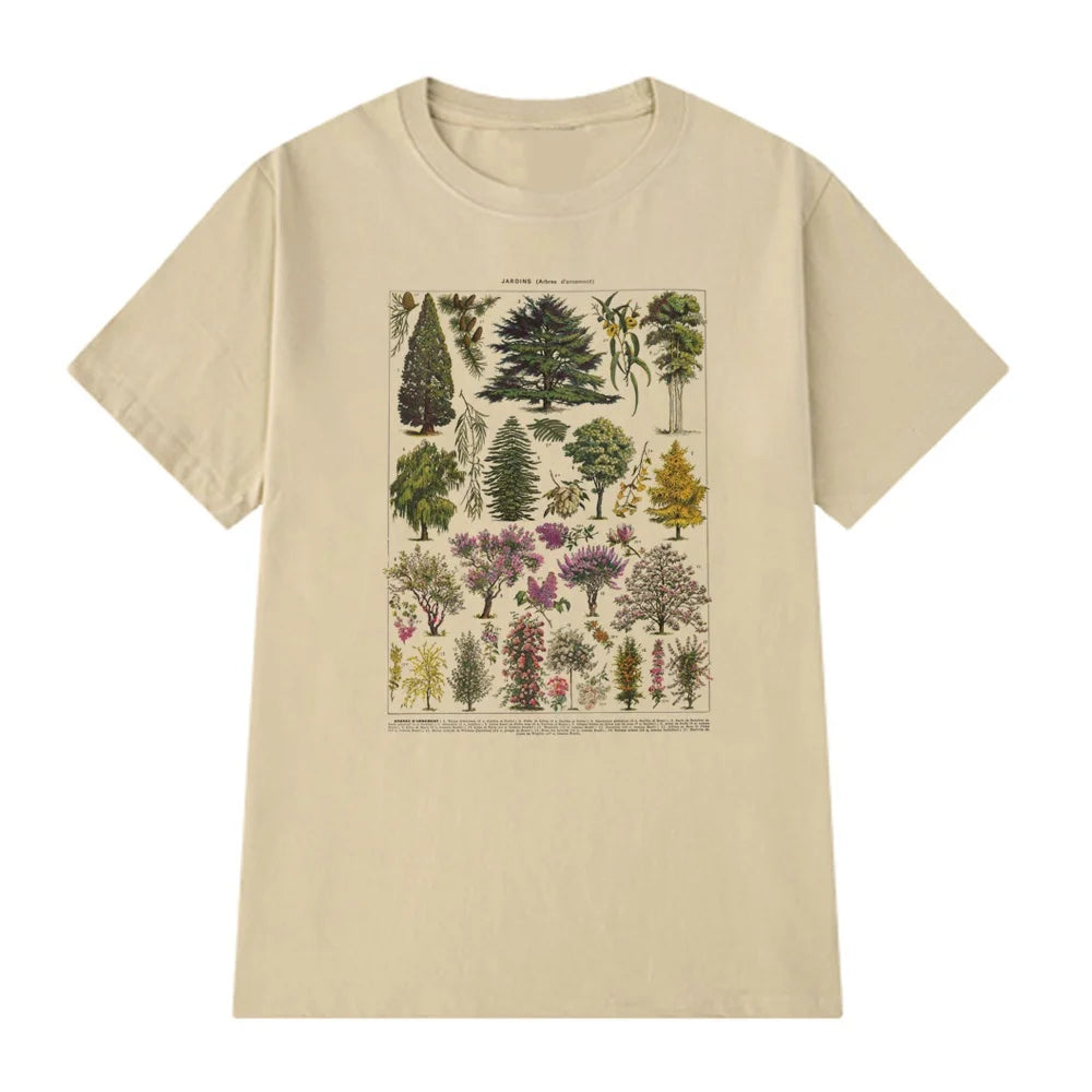 Summer Fashion Unisex Tshirt Vintage Tree Women Tshirts Graphic Tees Harajuku Tops Travel T-shirt