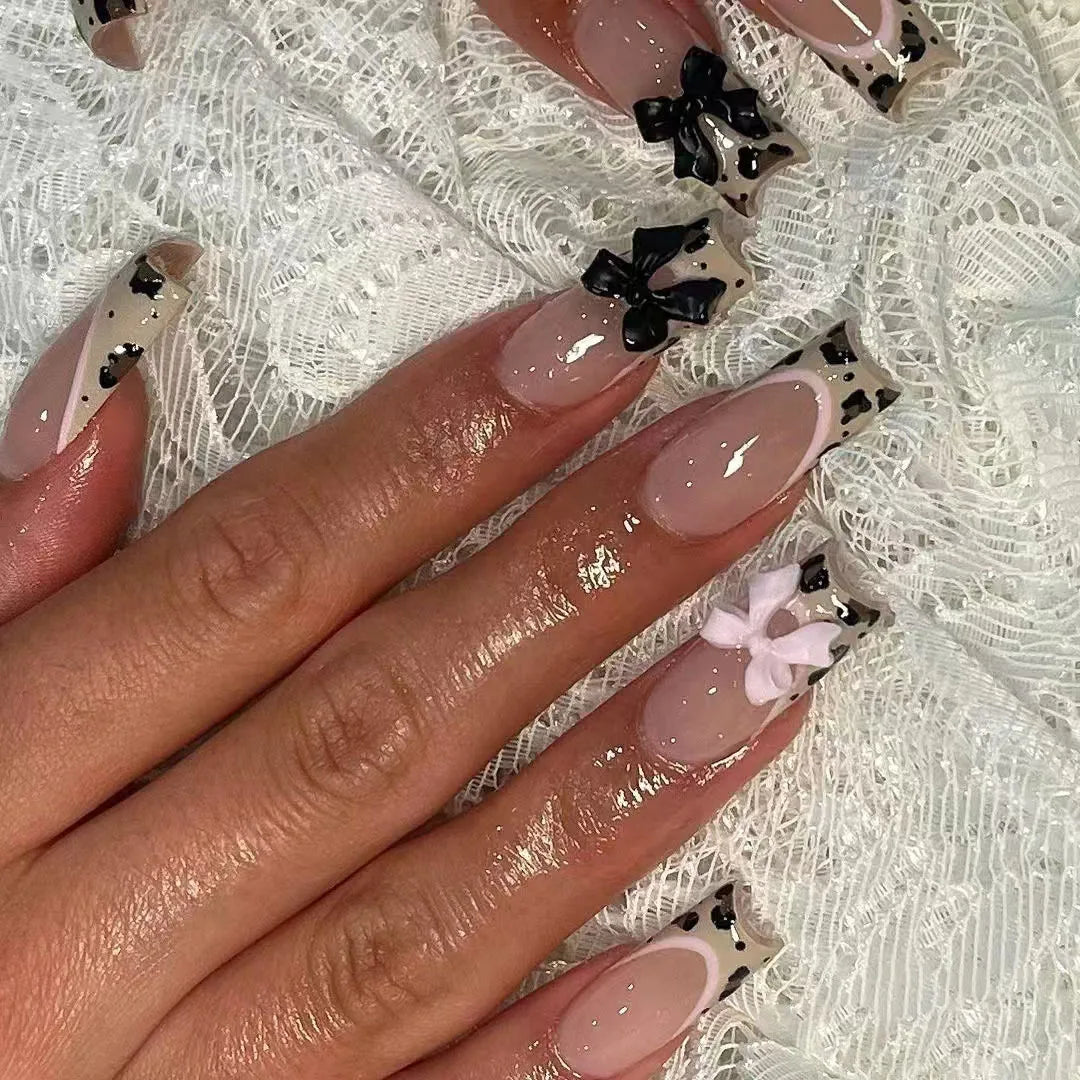 Black and White Press-On Nails
