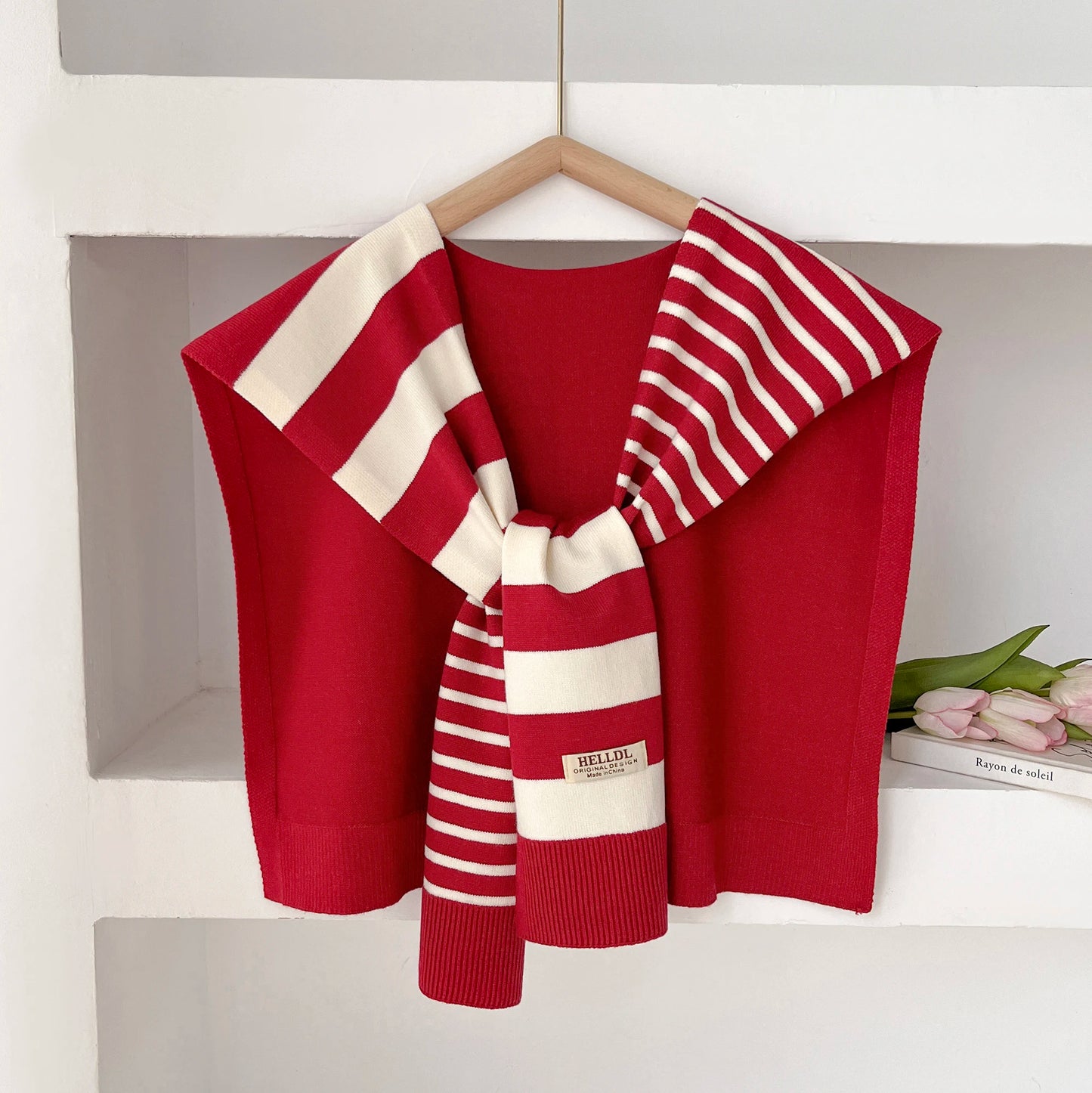 Women's Scarf Latest Design Knitted Preppy Striped Intersect Shawl High-Grade Summer Office Air-Conditioned Room Scarf 2025