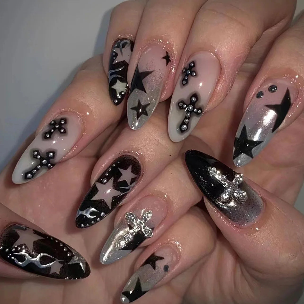 Rhinestone Press-On Nails