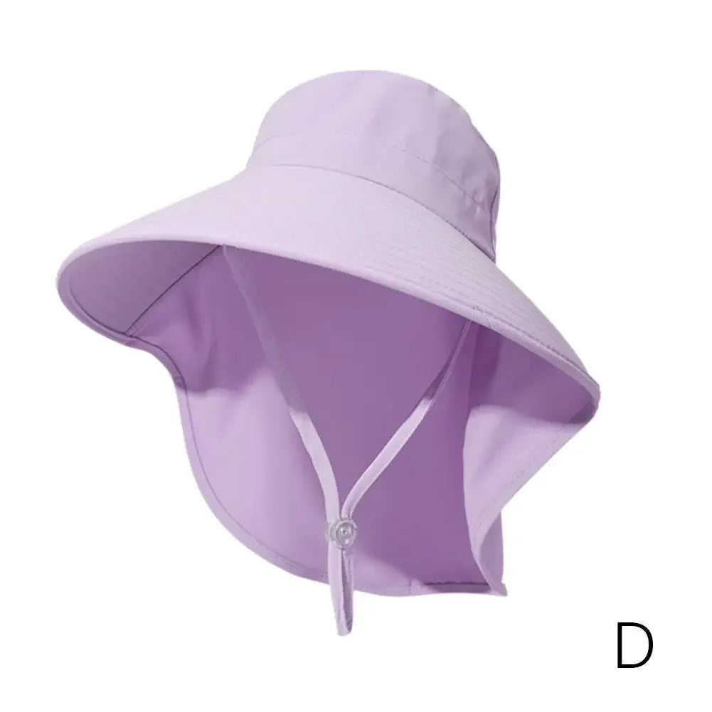 Summer Large Brim Sun Hats For Women Outdoor UV Anti Neck Protection Sun Visors Lady Fishing Hiking Shawl Sunscreen Cap