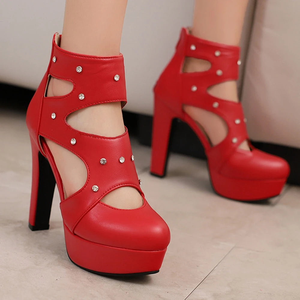 2025 New Summer Platform High Heels Sandals Women Sexy Peep Toe Pumps Fashion Ladies Party Pole Dance Shoes Plus Size 50 338-70