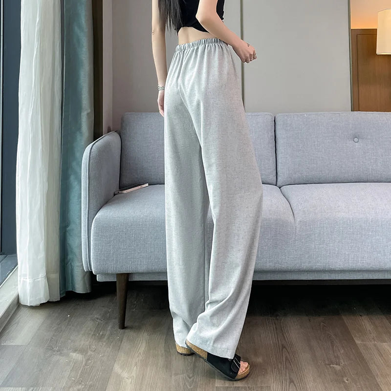 Linen Pants For Women Summer 2025 New Arrival High Waist Loose Casual Pants Trousers Korean Style Fashion Women's Pants
