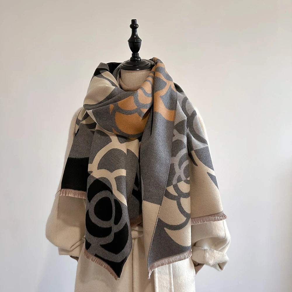 Cashmere Scarf for Women Thick Warm Winter Blanket Brand Female Luxury Quality Shawl Wrap Bufanda 2024 Poncho Echarpe Pashmina