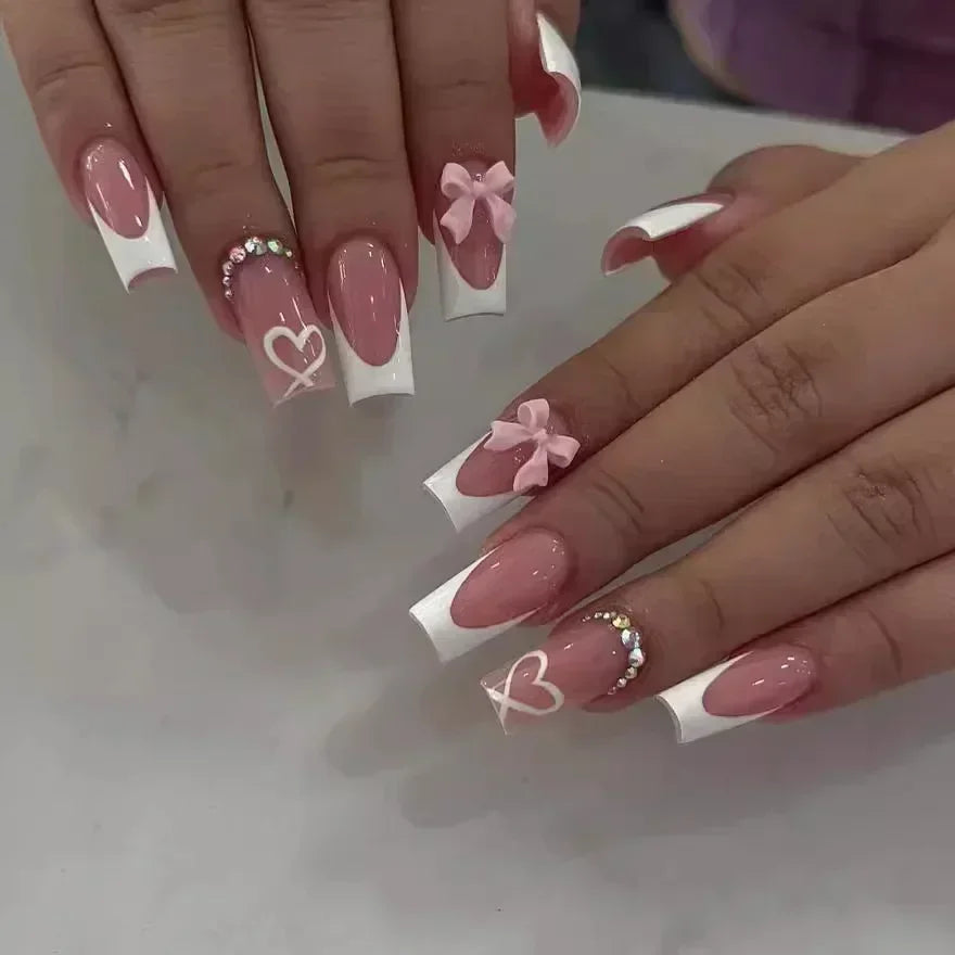 Black and White Press-On Nails