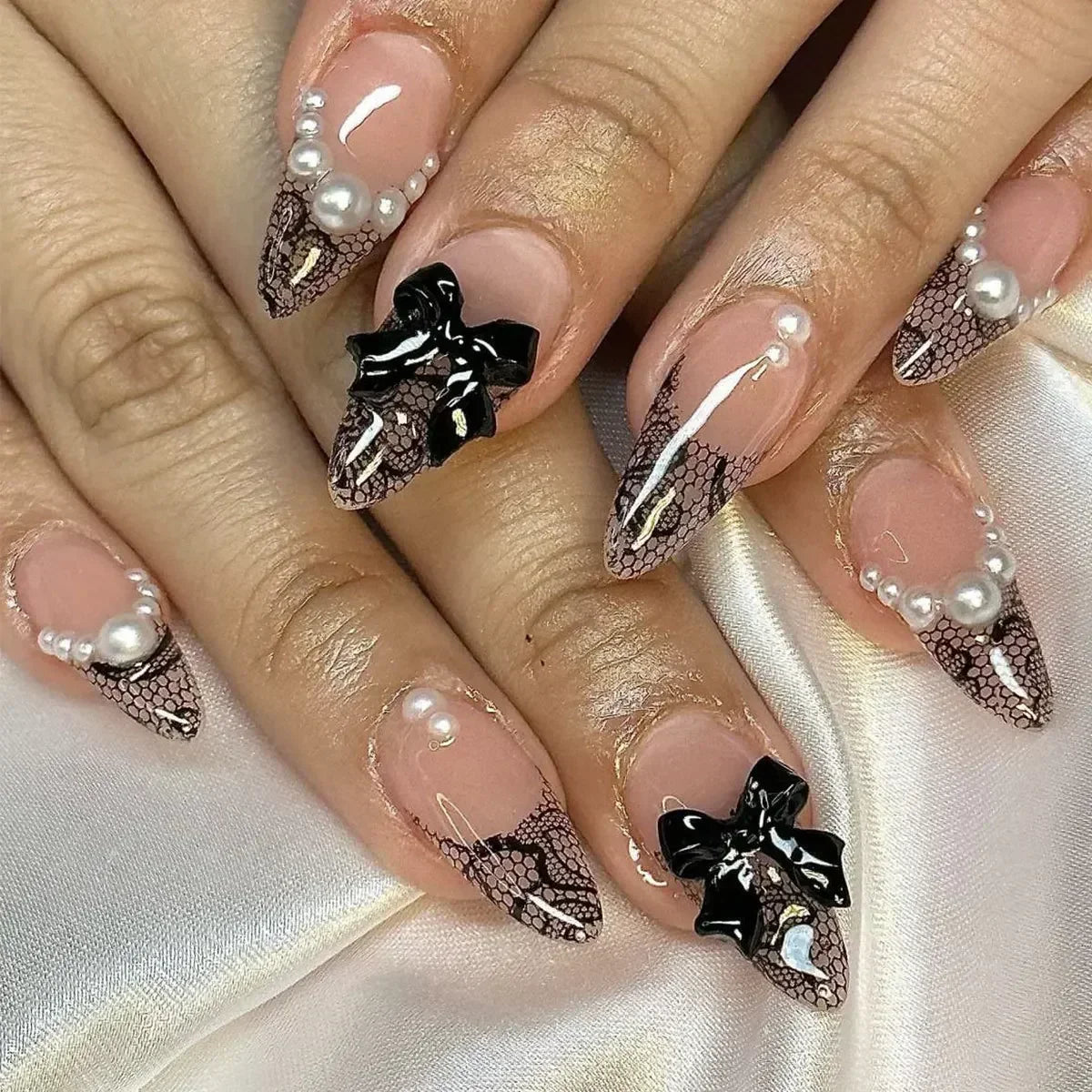 Black and White Press-On Nails