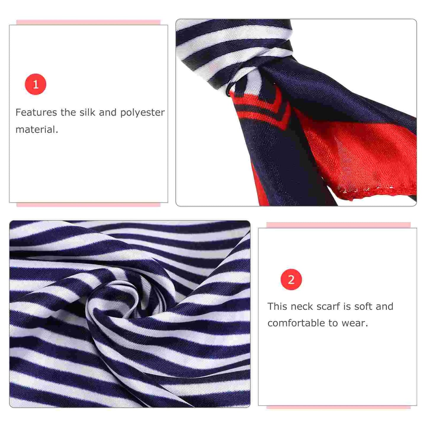 4 Pcs Business Attire Small Scarf Silk Neck for Women Simple Lady Stripe Neckerchief Fashionable Pattern Head