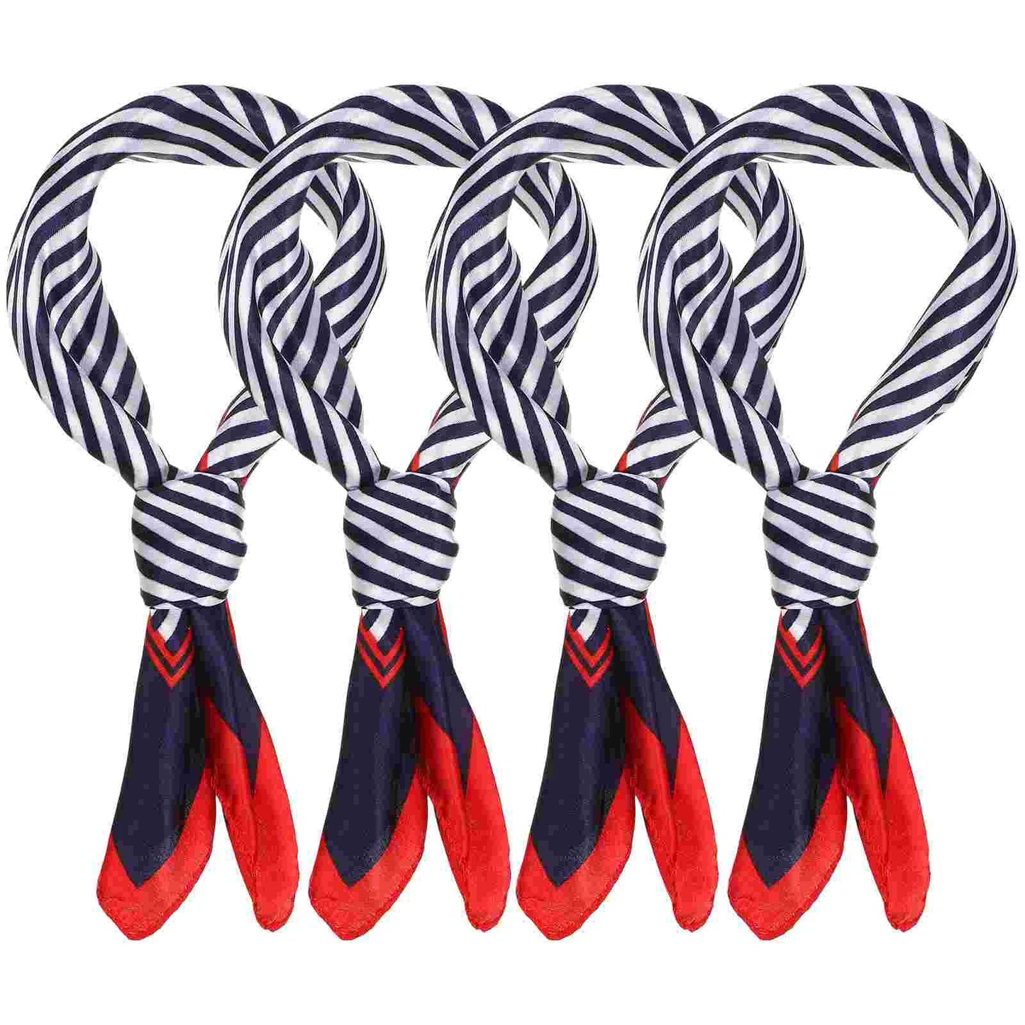 4 Pcs Business Attire Small Scarf Silk Neck for Women Simple Lady Stripe Neckerchief Fashionable Pattern Head