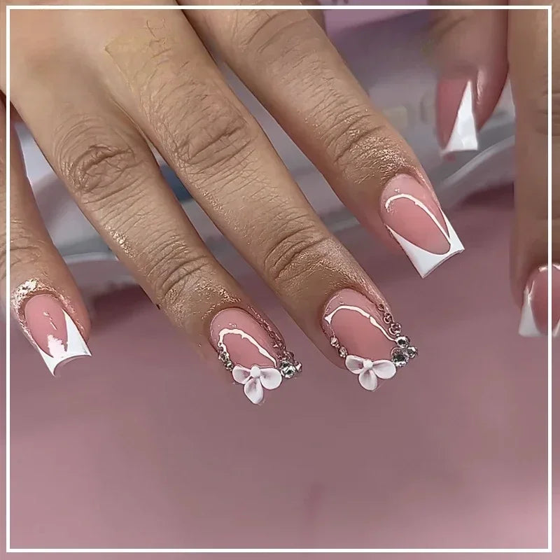 Black and White Press-On Nails