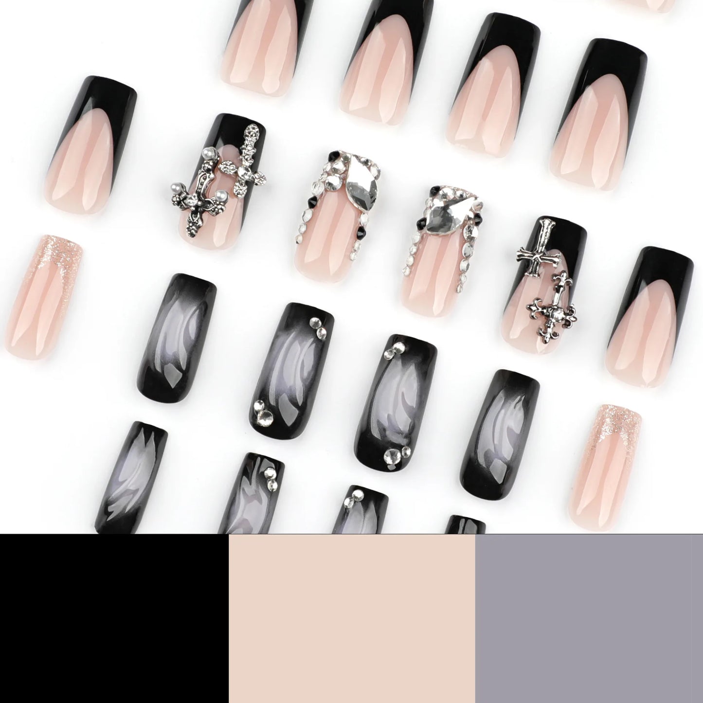 Rhinestone Press-On Nails