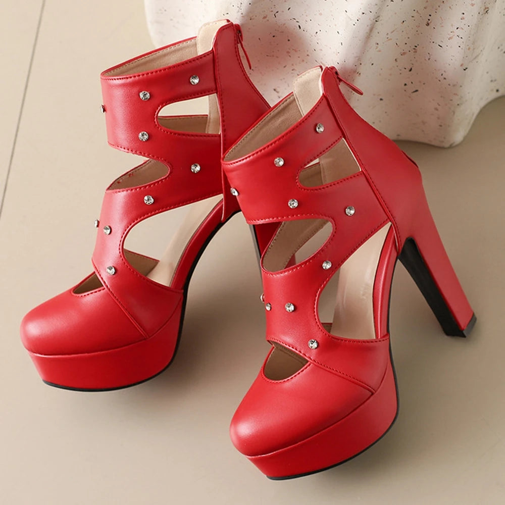 2025 New Summer Platform High Heels Sandals Women Sexy Peep Toe Pumps Fashion Ladies Party Pole Dance Shoes Plus Size 50 338-70