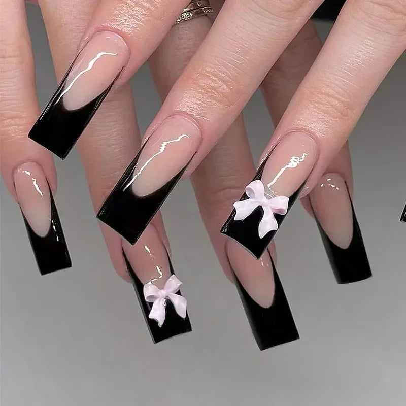 Black and White Press-On Nails