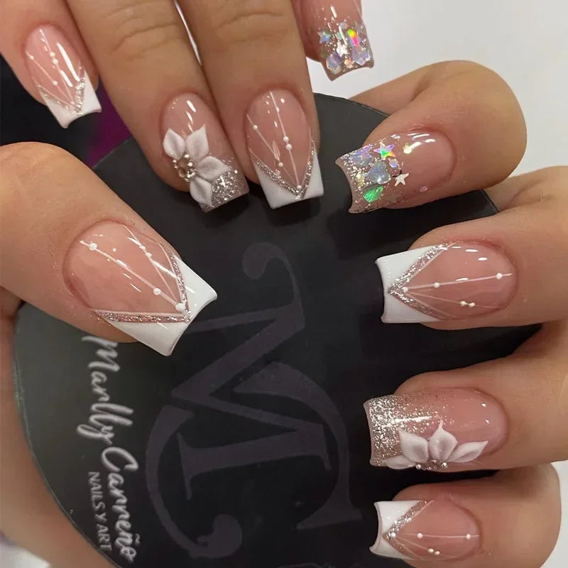 Black and White Press-On Nails