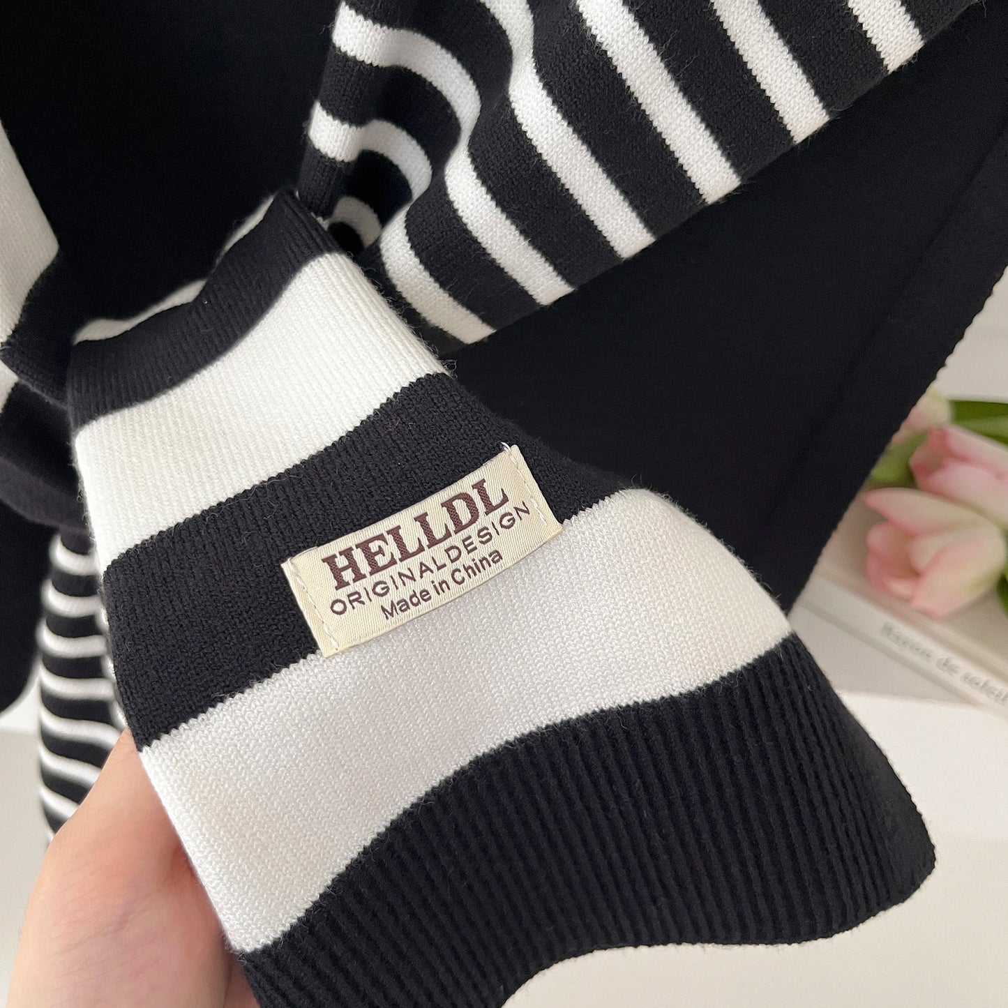 Women's Scarf Latest Design Knitted Preppy Striped Intersect Shawl High-Grade Summer Office Air-Conditioned Room Scarf 2025