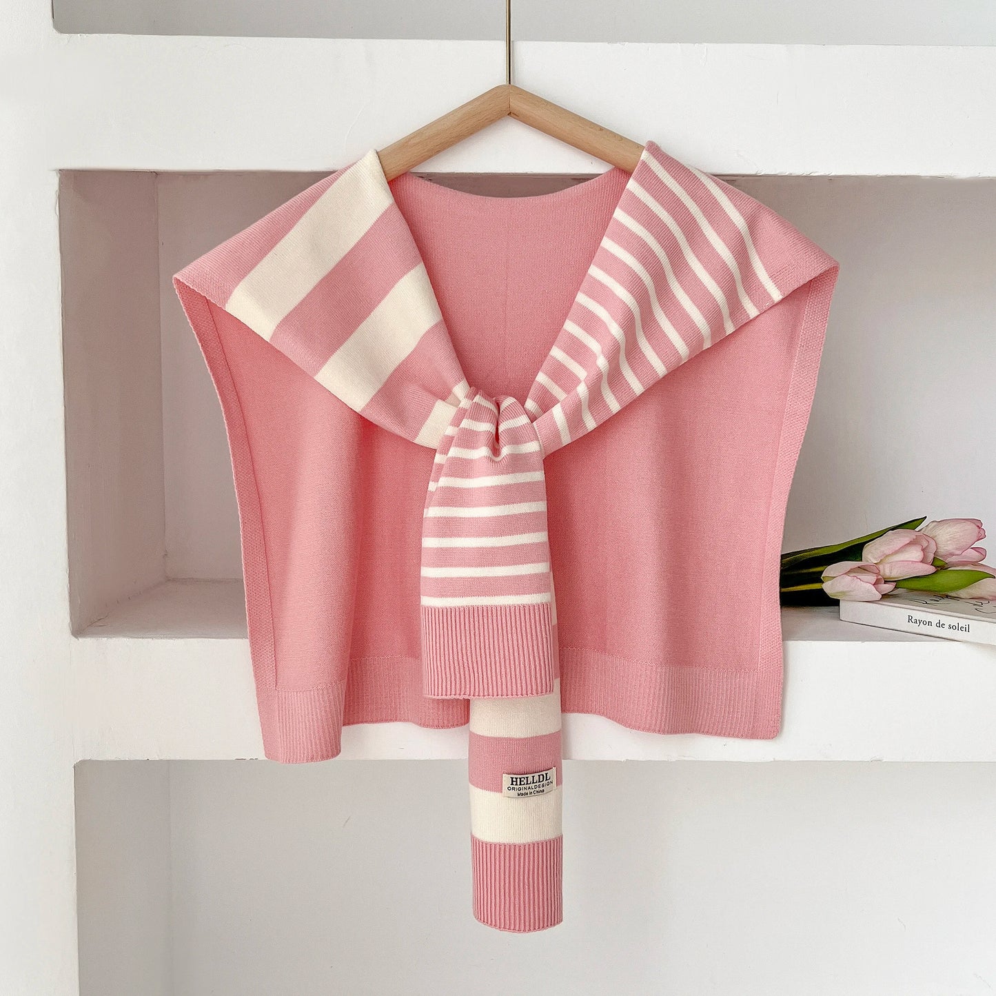 Women's Scarf Latest Design Knitted Preppy Striped Intersect Shawl High-Grade Summer Office Air-Conditioned Room Scarf 2025