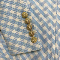 Fashionable Women's Double Breasted Braided Check Suit