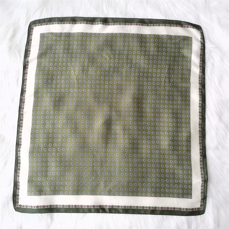 Square Imitated Silk Scarves Geometric Pattern