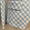 Fashionable Women's Double Breasted Braided Check Suit