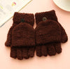 Ladies fleece flip fingerless gloves