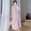 Green Floral Suspender Dress Two-piece Set