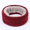 Winter warm men and women bib solid color wool knit plus velvet thick collar European and American scarves