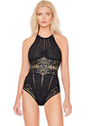 Antique Black Hollow Sexy Backless Ladies Swimwear
